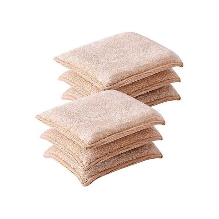 Lot De 6 Éponges Vaisselle Réutilisables Lavables Microfibre - Idéales Cuisine Et Salle De Bain