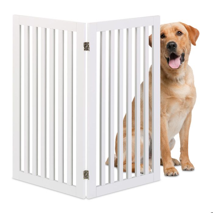 Meilleurs prix pour Relaxdays Barrière de sécurité pour chiens HxL : 915 x 103 cm MDF portail de sécurité pliable blanche