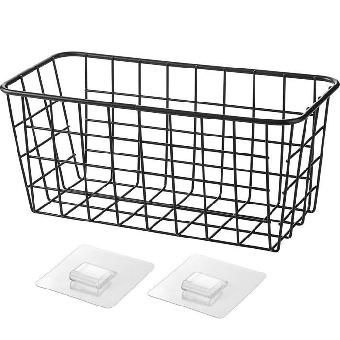 Panier de rangement en métal chariot de douche adhésif étagère de salle de bain sans perçage panier de rangement pour PZCC