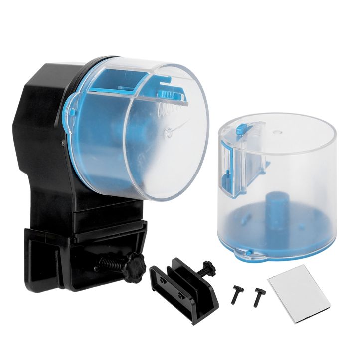Distributeur automatique de nourriture pour poissons minuterie flexible et pratique facile à nettoyer et à installer bleu