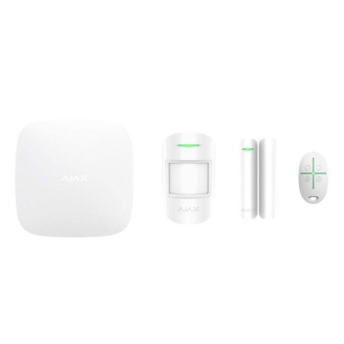 Kit de démarrage dalarme - AJAX - Kit de démarrage - Blanc - Hub 2 détecteurs télécommande - GSM & Ethernet contrôle mobile