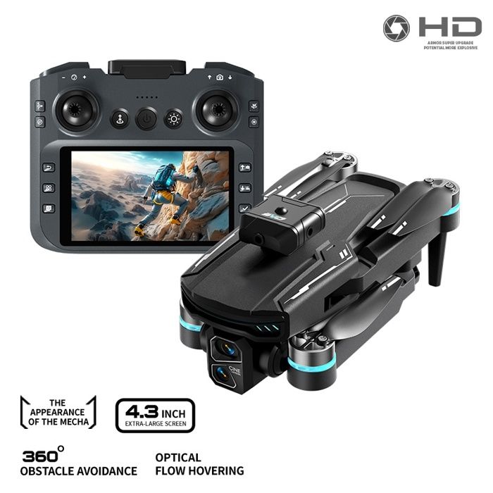 Drone 2 batteries double objectif 4K stabilisation dimage itinéraire personnalisé prise de photo par geste noir