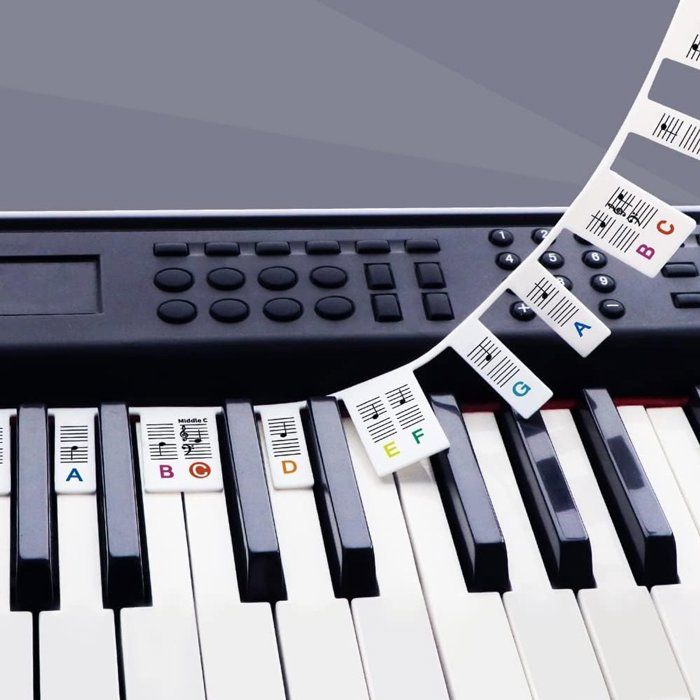 Autocollants Transparents Pour Clavier De Piano – 88/61/54/49/37 Touches – Grandes Lettres – Sans Colle, Double Couche – Pour Enfants Débutants