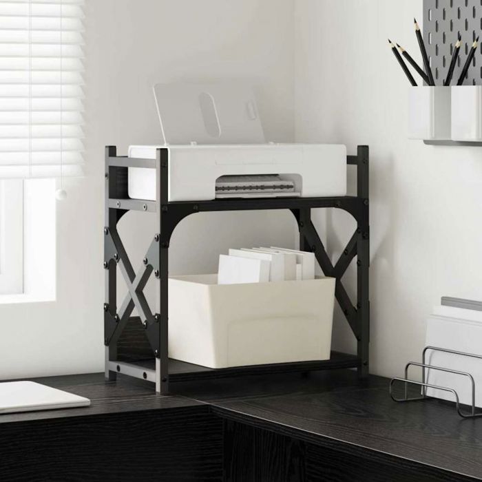 VIDAXL Desserte de bureau / Support dimprimante chêne noir 40 x 20 x 40 cm - style industriel