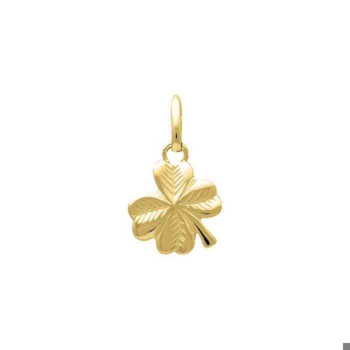 PENDENTIF trefle porte bonheur plaqué or 750/000 poinçonné