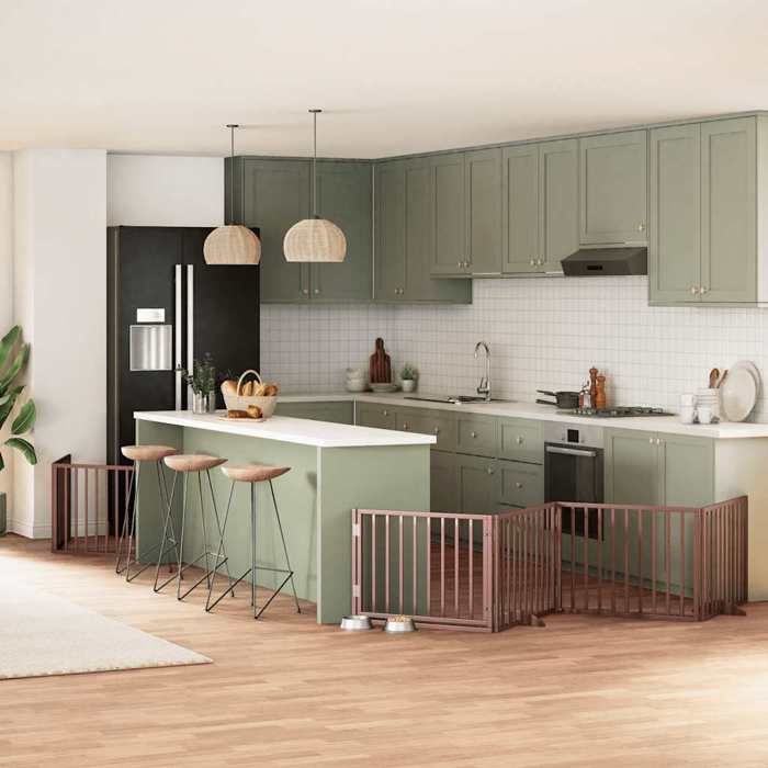 Barrière pour chien pliable - vidaXL - Bois de peuplier - 80x60x2 cm - 640 cm total - Espacement 6 cm - Autonome Barrière pour chien pliable - vidaXL - Bois de peuplier - 80x60x2 cm - 640 cm total - Espacement 6 cm - Autonome