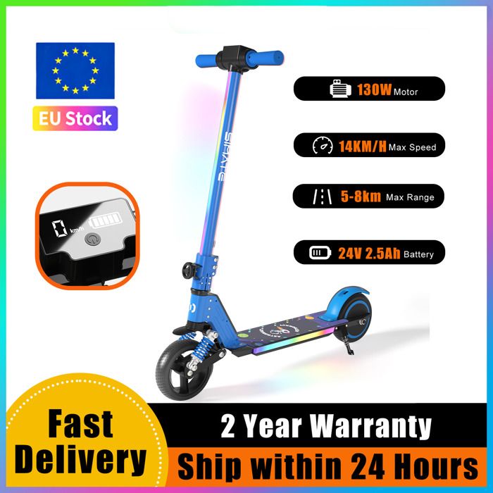 Trottinette Électrique Pliable pour Enfants de 6 à 12 Ans - 8 km dAutonomie Équipée dun Écran LED Parfaite comme Cadeau Bleu