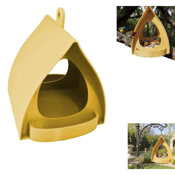Mangeoire Oiseaux Mangeoires pour Oiseaux Sauvages Mangeoire à Oiseau Suspendue en Forme de Cabane avec Toit Décorations de Jardin