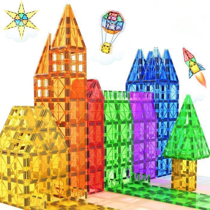 Construction Magnetique Enfant - Magnetic Blocks - Bloc Magnetique - 60PCS -Jeux adaptés aux garçons et aux filles à partir de 3 ans