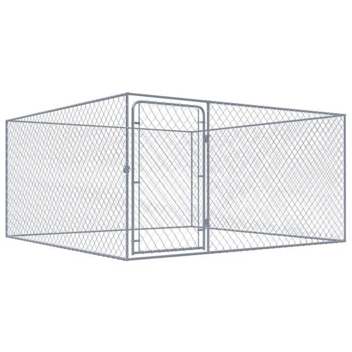 Solde 2026parc polyvalent/grande cage pour chien Argent - Chenil extérieur pour chiens Acier galvanisé 2x2x1 m 22.34 Kg 91918161
