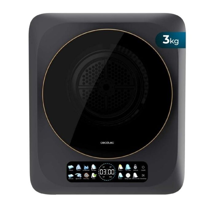 Cecotec Sèche-linge compact à évacuation 3 kg Bolero DressCode Dry 3400V Dark 8 programmes classe G - Cecotec