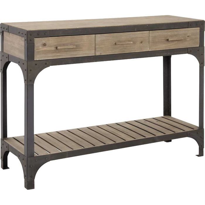 Meuble Metal Et Bois Achat Vente Console Meuble Metal Et Bois