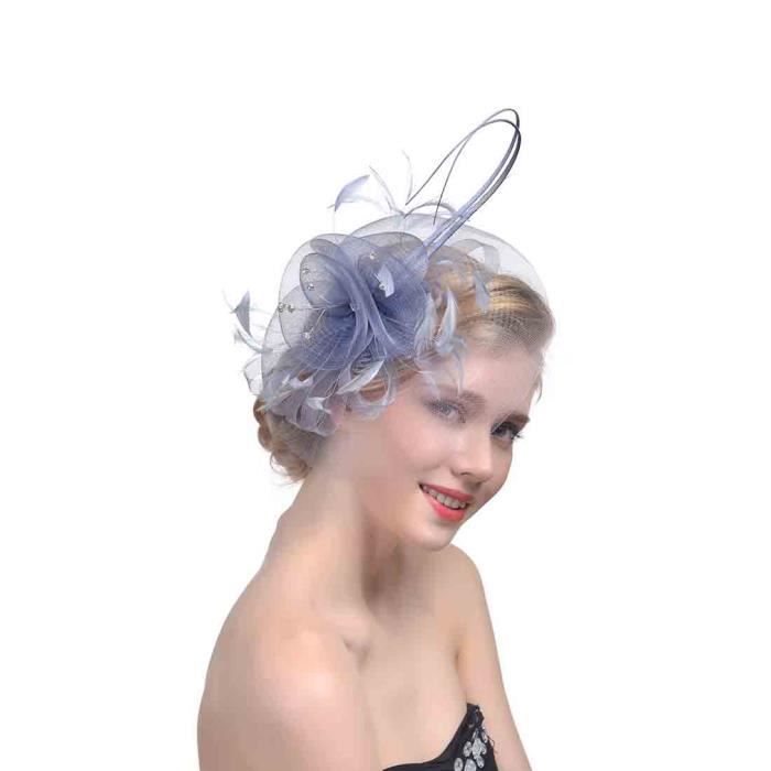 Vintage Chapeau Bibi Plume Femme Mariage Ceremonie Soiree Coiffure Chic Gris Gris Gris Achat Vente Casquette 0723668189558 Cdiscount