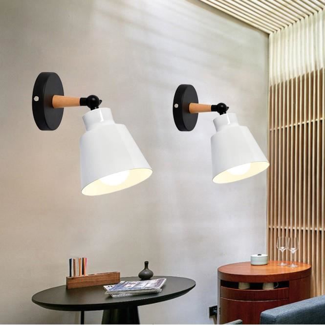 Applique Murale en Fer Forgé design Moderne E27 Lampe Blanc - Tempas - 2Pcs