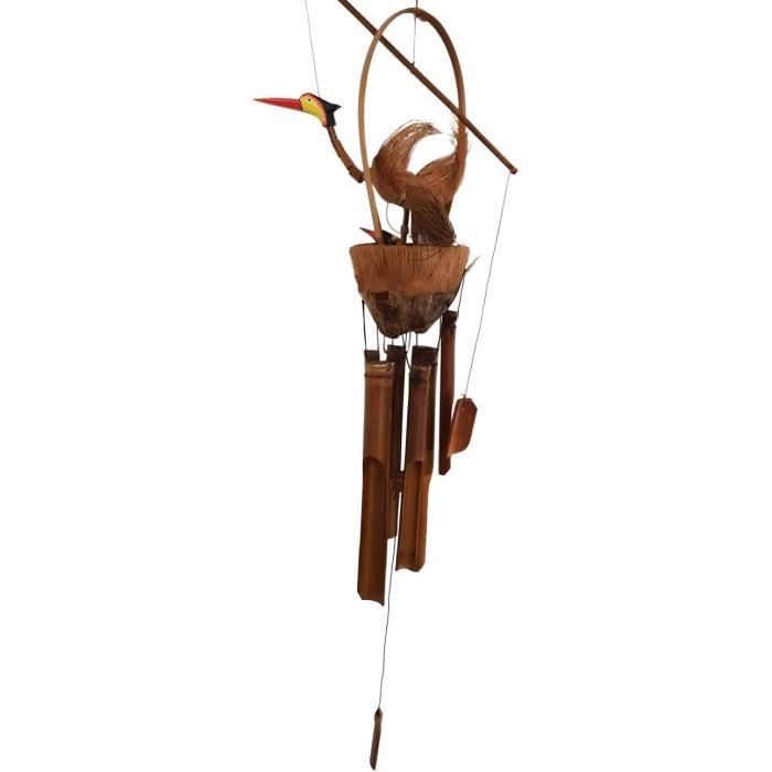 Carillon Éolien En Bambou Fait Main - Décoration Jardin Feng Shui 100cm - Ciffre