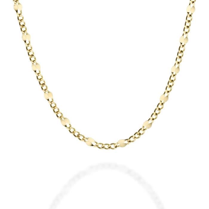 Collier En Or Jaune 18kt (750) - Chaîne Vénète Avec Croix Arrondie - Longueur 40/45 Cm - Neuf Avec étiquettes - Marque PEGASO