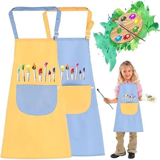 10 pièces tablier pour enfants réglable blanc DIY tabliers de chef pour enfants