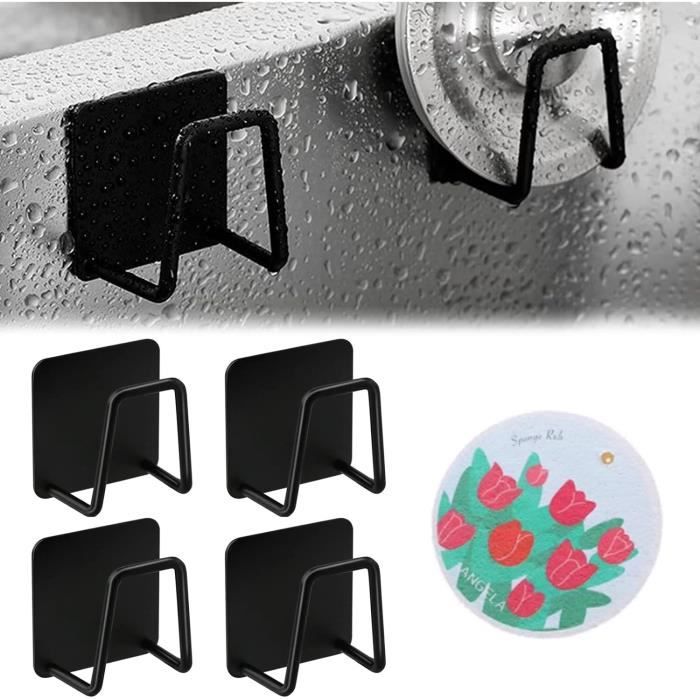 Lot De 2 Porte-Éponges Aimanté Acier Inoxydable – Sans Perçage Pour Évier Cuisine – Organisation Pratique & Gain De Place