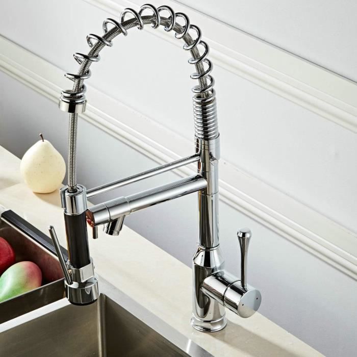 HGN Robinet de cuisine avec douchette extractible auc Robinets d'évier de cuisine à poignée