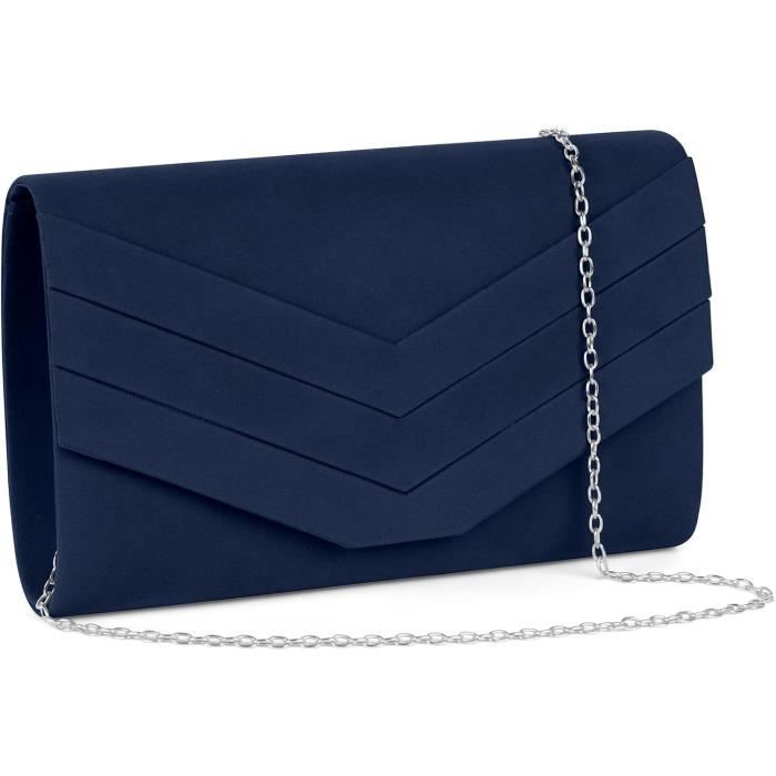 Pochette De Soirée Pailletée Femme - Clutch Plissé Avec Chaîne Détachable, 23x13cm, Idéale Mariage Fête