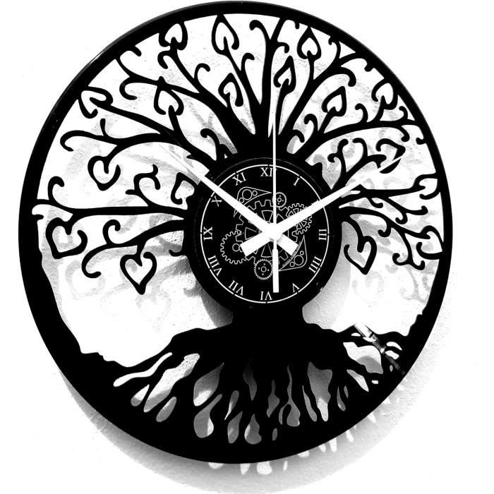 Horloge Murale Arbre De Vie Peinte à La Main 35x35 Cm - VALORI, Fabrication Italienne