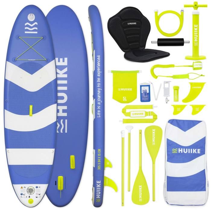 Paddle Gonflable Adulte Bleue avec des Accessoires Lime de Qualité