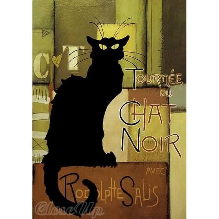 Poster Chat noir qui s'accroche