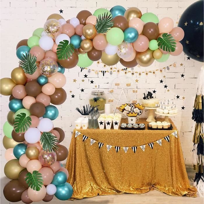 5 Pièces Guirlande Papier Pailleté Doré 4m - Décoration Fête Mariage Anniversaire