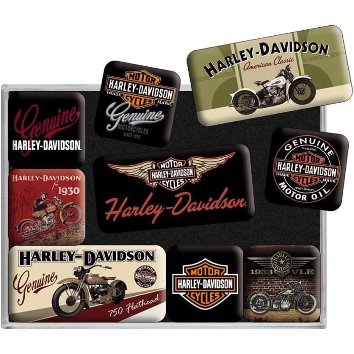 Set d'aimants rétro, Harley Davidson Bikes – Cadeau pour Les Fans de Moto,  Décoration pour Le frigo, Design Vintage, 9 pièces (I) - Cdiscount Maison