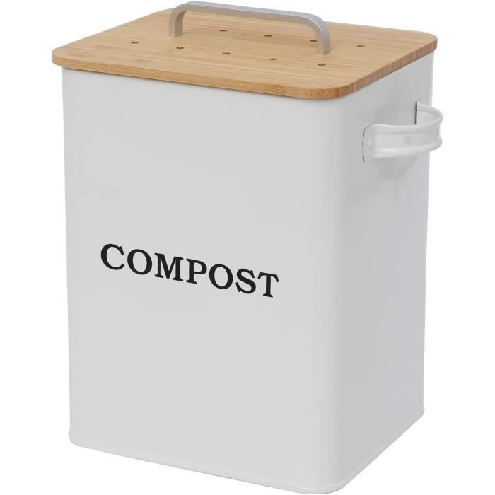 LIWIMétal Composteur Cuisine ,Poubelle à Compost Cuisine avec