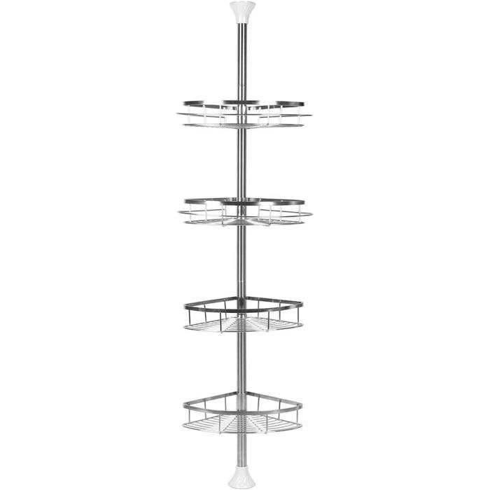 Étagère de douche télescopique en métal serviteur de douche à fixation facile étagère dangle extensible pour shampoing après-
