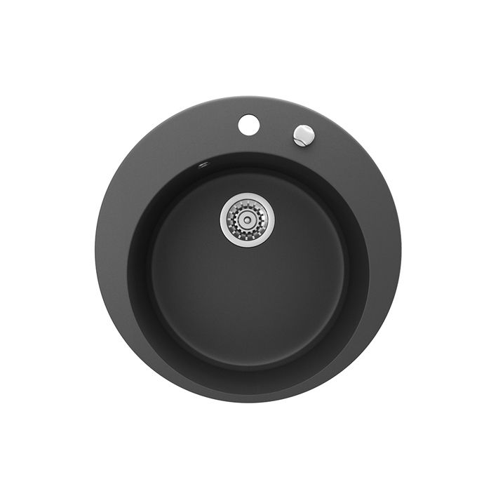 Évier En Granit Rond Bergström, 505 Mm, Siphon Inclus, Pour Cuisine, Neuf