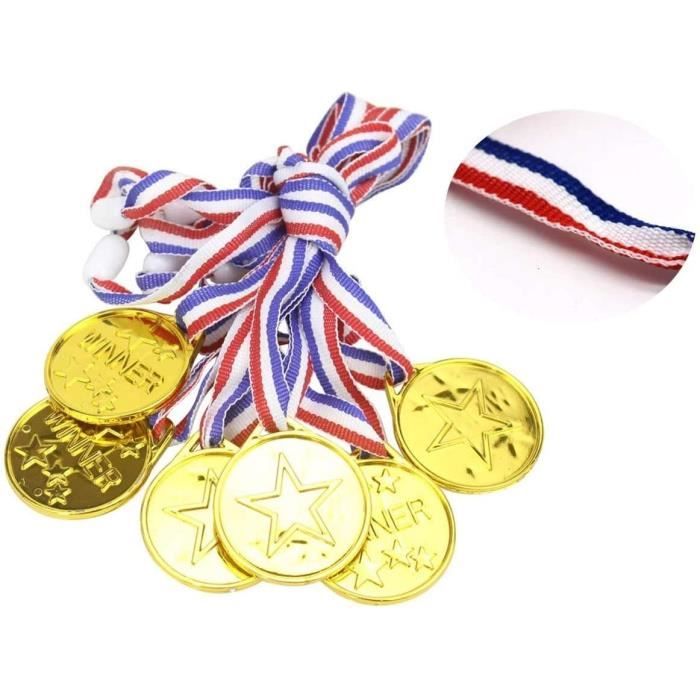 Ensemble de 48 TrophéEs et MéDailles, 24 PièCes en Plastique Doré et 24 MéD9537 6032328228556
