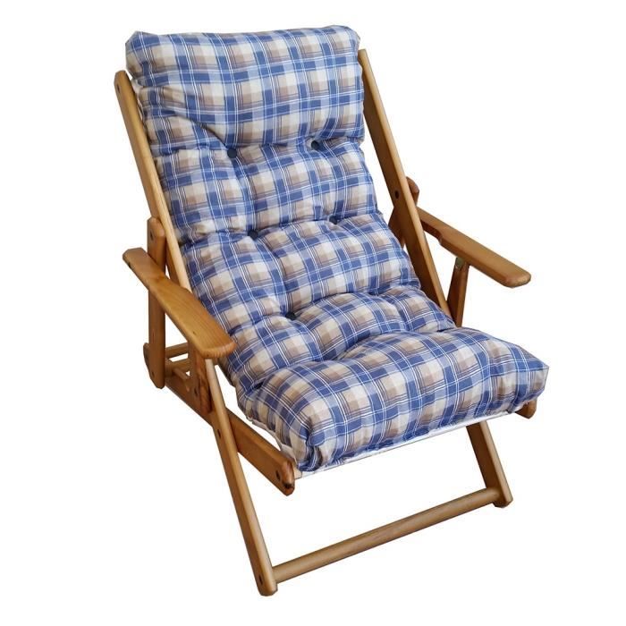 fauteuil de jardin harmony en bois inclinable dans 3 positions blue scottish