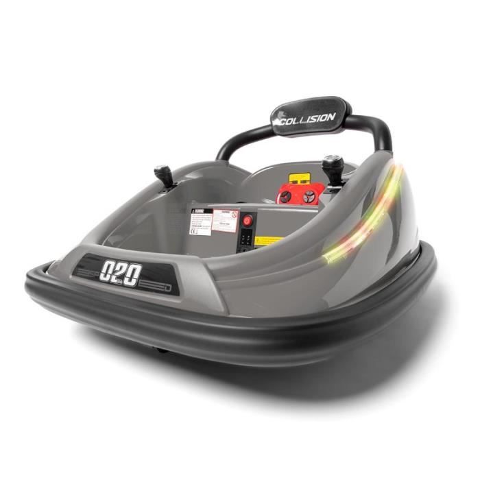 Auto Tamponneuse POOMBA 12v Gris - Voiture électrique pour enfant avec batterie 12v et télécommande
