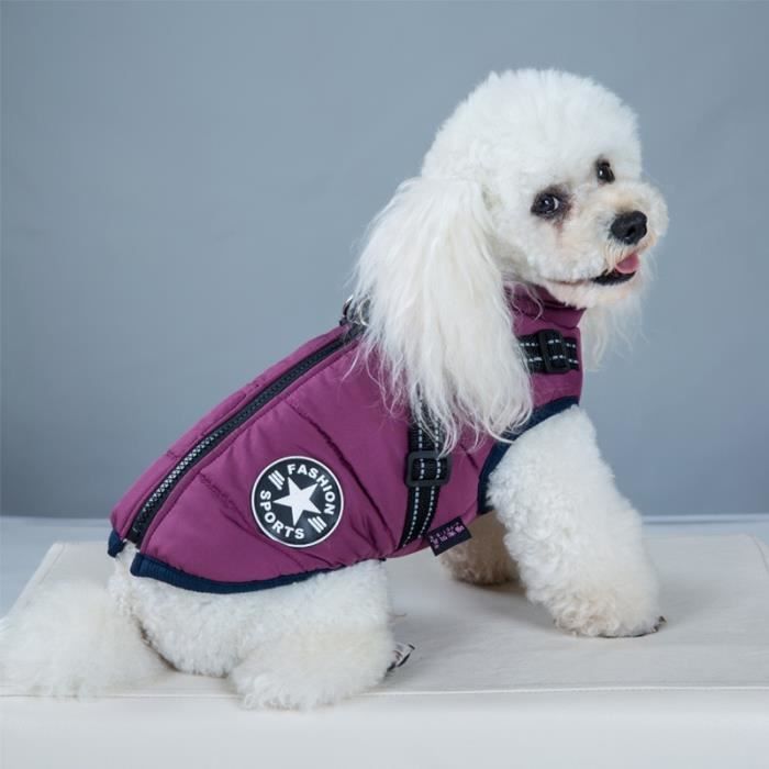 Vetement pour Chiens d'hiver Thermique pour Petit Moyen Grand Chiens Anlrion Manteau d'hiver Chaud pour Chiens Gris-S Manteau Veste Gilet pour Chien Double Face en Polaire 