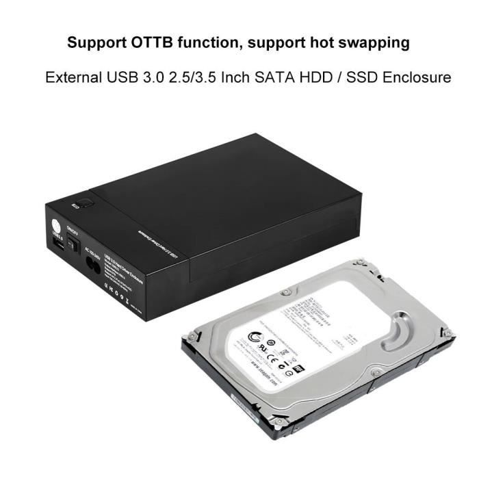 Tbest boîtier 2.5 hdd USB 3.0 SATA Boîtier Disque Dur Externe 2,5