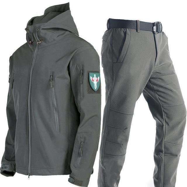Couleur 1 gris fonc Ensemble taille M Veste polaire tactique pour