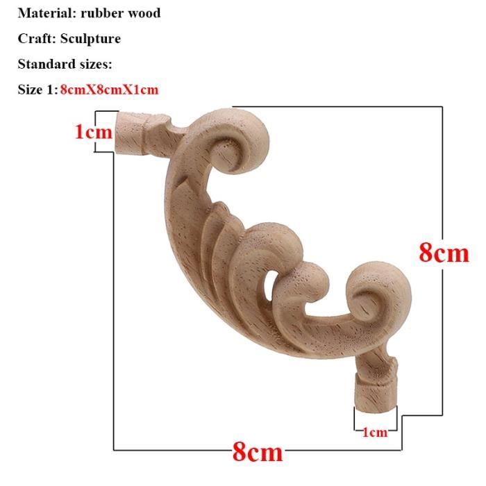 8 pièces bois sculpté meubles Appliques coin Onlay... – Grandado