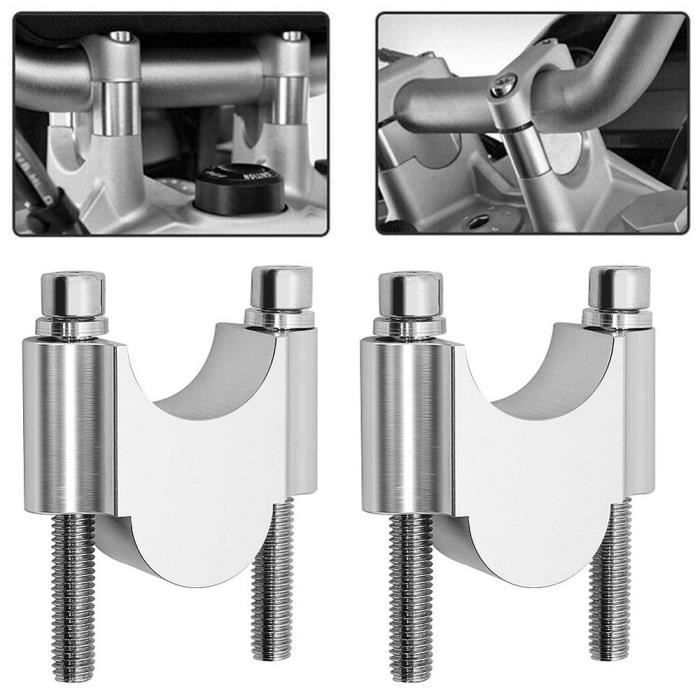 Paires De Risers (élévateurs) De Guidon Moto – Universel 1 Pouce, Laiton Chromé, 2 Pièces – Neuf