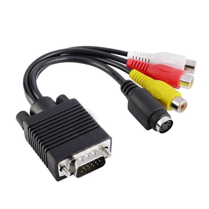 Cable Adaptateur Tv Vga Graphique Pc Vers Rca S Video Pc Tv Ecrans Lcd Led Plasma Prix Pas Cher Cdiscount