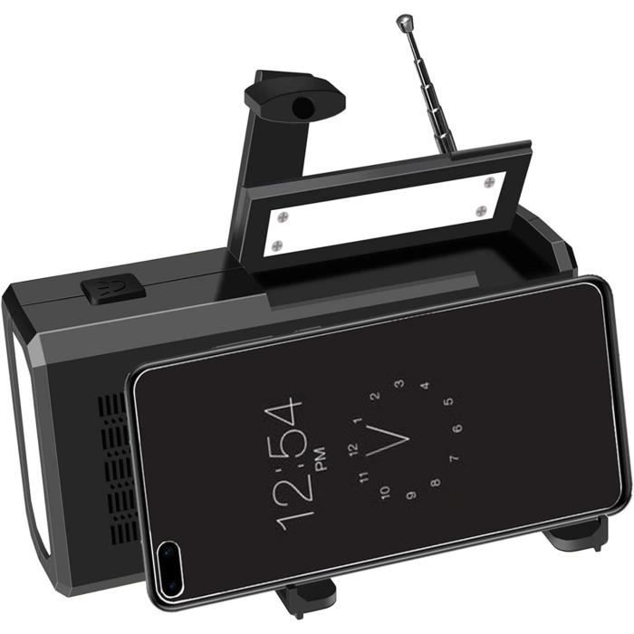 Radio D'urgence à Manivelle Solaire 5000 MAh - Radio Solaire - Lampe