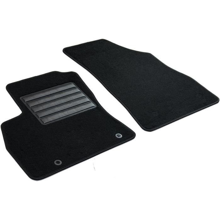 Tapis Sur Mesure MTM Pour Fiat Scudo II (2007-2021) - Velours Noir, Talonnette Caoutchouc