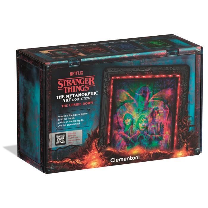 Puzzle Cadre Lumineux Le Monde à l’Envers - CLEMENTONI - Stranger Things - 520 pièces - Effets Visuels LED - 14 Ans -Série Netflix