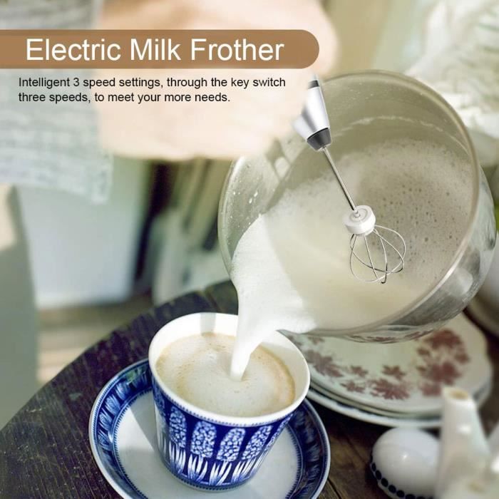 Fdit Agitateur Café Électrique Portable - Mousseur à Lait Et Batteur Multifonction Noir