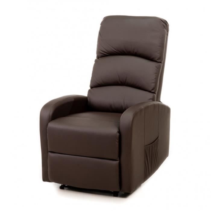 ecode fauteuil relax cavana, inclinable à 160º, mur zéro, poches latérales eco-8580 marron