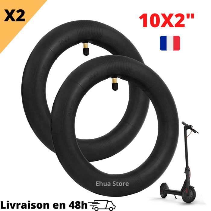 2 Chambres à Air 10x2 Pouces Valve Coudée 90/90 - Compatible Trottinettes Électriques Dualtron, Inokim, Kaabo