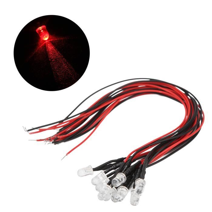 EJ.life Diode LED 50pcs Diode Câblée Tête Ronde Électroluminescente ...