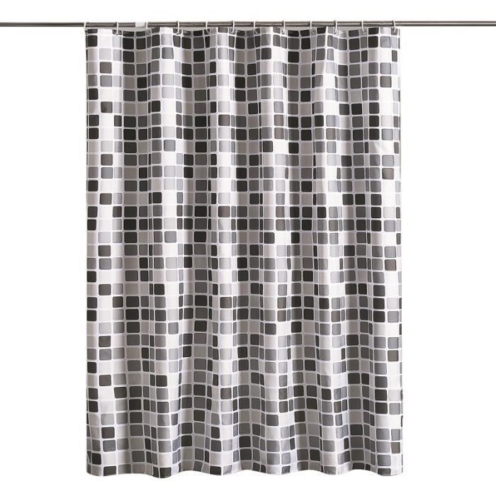 Rideaux de douche étanche mosaïque imprimé rideaux de salle de bain Polyester tissu rideau de bain 180x180cm