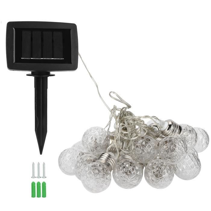 Guirlande Lumineuse Solaire 20 LEDs Boules Marocaines - 8 Modes, Étanche IP65, 4.8 M - Pour Jardin, Noël, Fêtes Extérieures